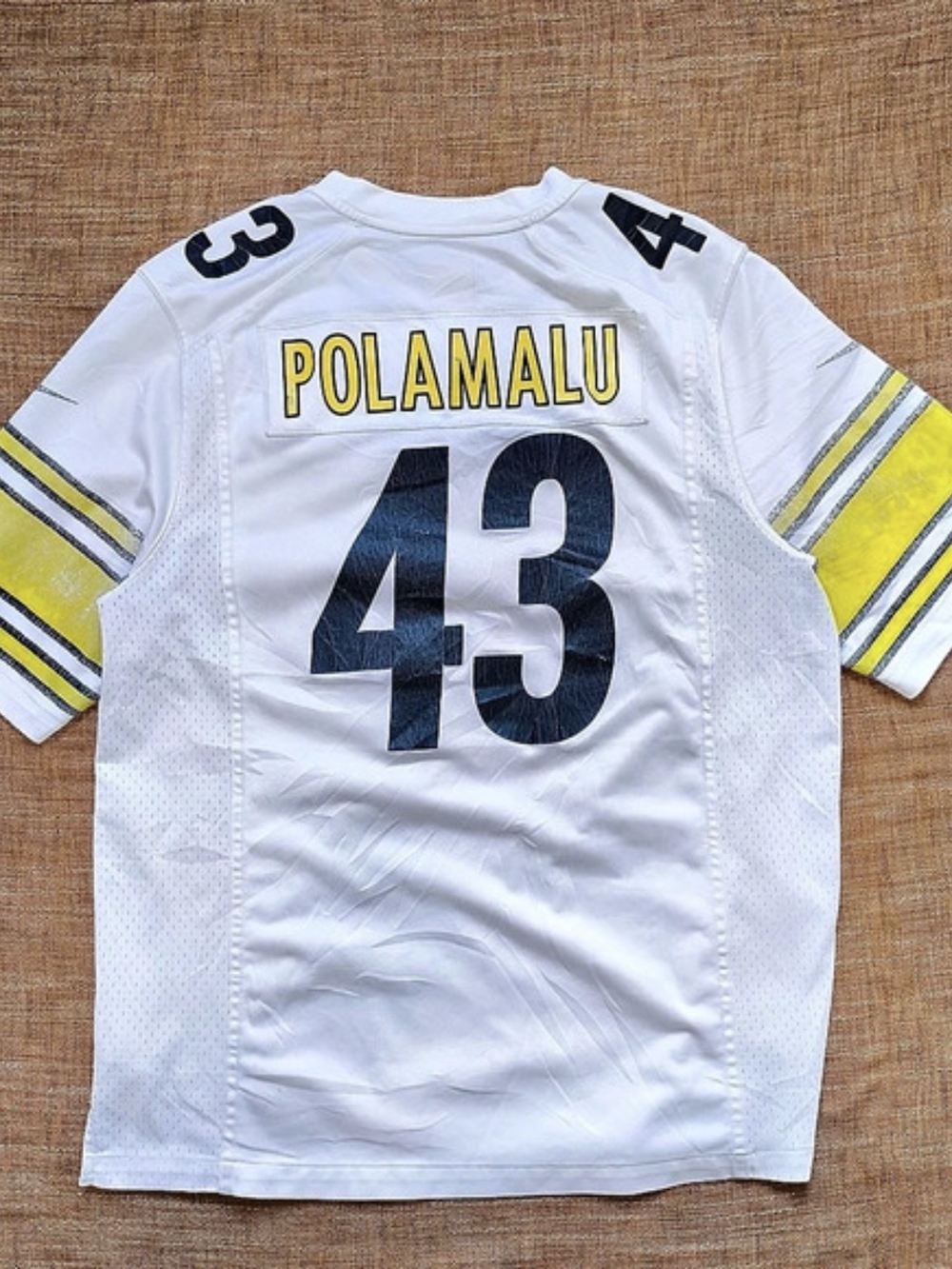 Nike Troy Polamalu Pittsburgh Steelers Nike Game Jersey Men's White Size L